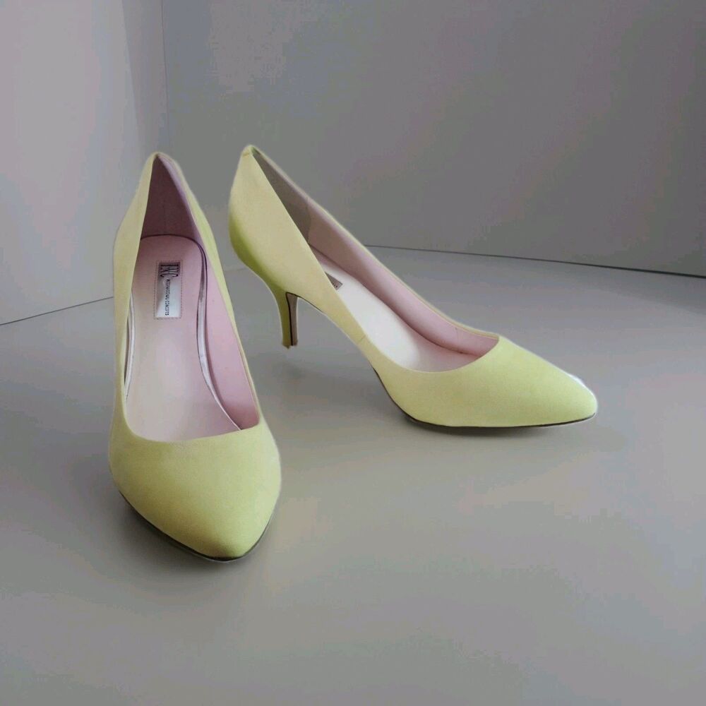 INC Suede Charteuse Pumps - Picture 2 of 4